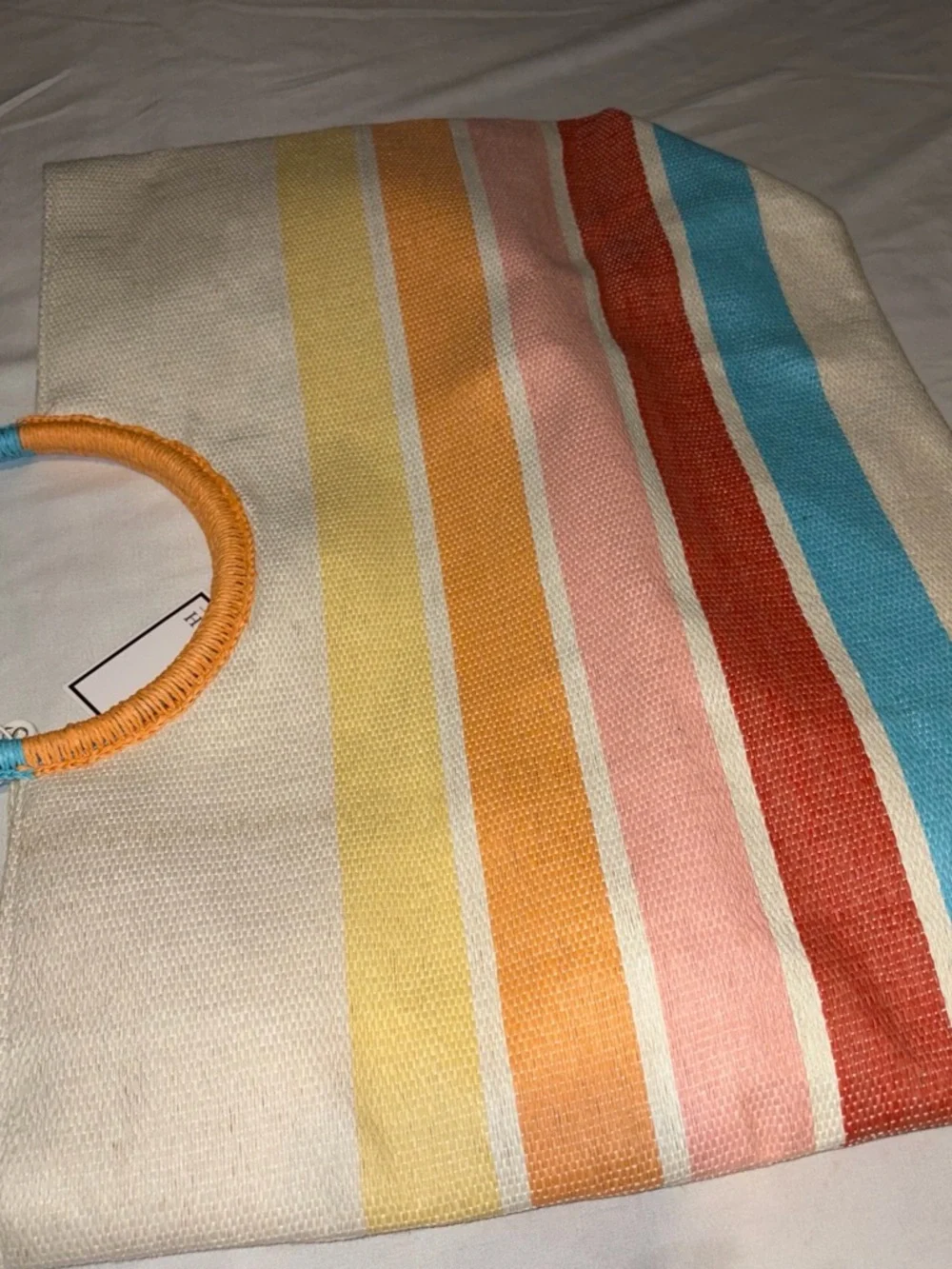 Shiraleah Multicolor Striped Tote with Wrapped Handles